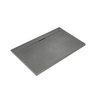 Ideal Standard -Ultraflat S I.Life Receveur de Douche Ultraplat 3 cm d'Épaisseur, Résine, Rectangulaire 140 x 80 cm, Finition Pierre Texturée, Naturellement Anti-Dérapant, Gris, T5224FS