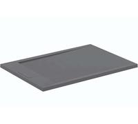 Ideal Standard -Ultraflat S I.Life Receveur de Douche Ultraplat 3 cm d'Épaisseur, Résine, Rectangulaire 100 x 70 cm, Finition Pierre Texturée, Naturellement Anti-Dérapant, Gris, T5240FS