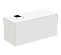 Ideal Standard vasque Conca T3944Y1 avec découpe, 2 tiroirs, 120x50,5x55 cm, droite / gauche, laqué blanc mat