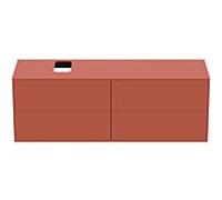 Ideal Standard vasque Conca T3989Y3 avec découpe, 4 tiroirs, 160x50,5x55 cm droite / gauche, laqué mat Sunset