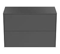 Ideal Standard vasque Conca T4328Y2 sans découpe, 2 tiroirs, 80x37x55 cm, laqué anthracite mat
