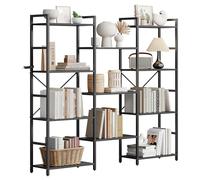 IdealHouse Étagère Industrielle 4 Niveaux 11 Cases 78 cm Noir Style Atelier | Structure tubulaire robuste, étagères réglables; style atelier pour loft et bureau; pieds nivelateurs