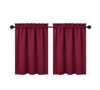 IDEALHOUSE Lot de 2 Rideaux occultants Double Face Opaques pour Petites | Pour petites fenêtres, opaque et imperméable, aspect café moderne, montage facile, pour cuisine, salle de bain, salon