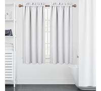 IDEALHOUSE Lot de 2 Rideaux occultants imperméables pour Petites fenêtres | Pour petites fenêtres, opaque et imperméable, aspect café moderne, montage facile, pour cuisine, salle de bain, salon