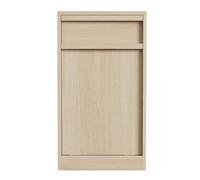 IdealHouse Meuble Cache-Poubelle en Bois Moderne - Armoire basculante 10 gallons - Protection Contre Les Animaux, Multifonction avec Rangement et Panier à Linge - Cuisine, Salle à Manger, Salon -