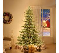 IDEALHOUSE Sapin de Noël Artificiel 180 cm avec système de Pliage Rapide en 5 Minutes - PE/PVC réaliste, 732 Pointes, 350 LED Bicolore, Support en métal, difficilement Inflammable - 1,8 m (Europe)