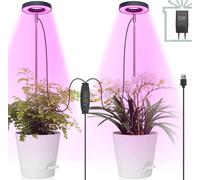 Idealife Lampe pour plantes LED plein-spectre 2*42 LED Minuterie Adaptateur USB