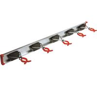 Idealspaten 60350700 Support pour outils avec 5 pinces de fixation, rouge/argent, 40 x 25 x 15 cm