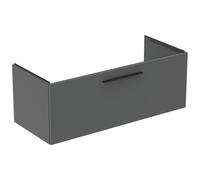 IdealStandard i.life B Ensemble de meubles, 1 tiroir, 1 compartiment ouvert, poignée Silk Black, plateau WT inclus, 1603x507x456mm, T5837NG, Couleur: gris quartz