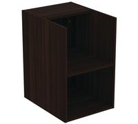 IdealStandard i.life B Ensemble de meubles, 2 tiroirs, 2 compartiments ouverts, poignées chromées, plateau de toilette inclus, 1002x507x646mm, T5753NW, Couleur: ChÃªne cafÃ©
