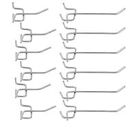IDEANATEGRATE 12 Crochets Métalliques en Acier Inoxydable pour Panneaux Perforés, Support Stable et Grosse Capacité, pour Étagères de Supermarché et Garage