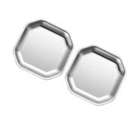 IDEANATEGRATE 2 Pièces Plat à Hors-d'œuvre en Acier Inoxydable Argenté, Décoration Élégante, Facile à Nettoyer, pour Thé de -midi