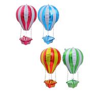 IDEANATEGRATE Ballons Élégante et Résistante Forme Montgolfière en Film Aluminium 4 Pièces Décoration de Fête pour Anniversaires et Séances Photo