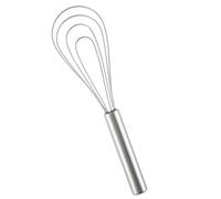 IDEANATEGRATE Batteur à Œufs Multifonctionnel en Acier Inoxydable Argenté, Manuel Cuisine, Mélange Rapide des Œufs et Mousseur à Lait pour Cuisson