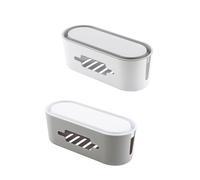 IDEANATEGRATE Boîte de Rangement Organiseur de Câbles en PP pour Câbles Domestiques avec Couvercle Cache-Fils Pratique pour Fils et Multiprises, pour Table et Maison