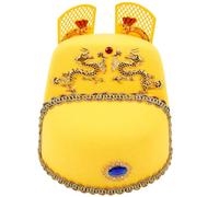 IDEANATEGRATE Chapeau Empereur Chinois Ancien Dragon Cosplay Coiffe Traditionnelle pour Spectacle et Déguisement Adulte