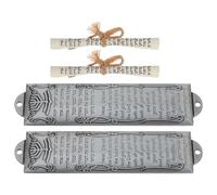IDEANATEGRATE Décoration de Mezouza de Prière en Métal Argenté, Lot de 2 Pièces, Style Ancien Artistique et Protecteur pour Porte D'entrée de Maison