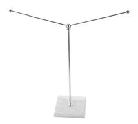 IDEANATEGRATE Ensemble de Socle Résistant à L'usure de Drapeau de Bureau en Marbre et Acier Inoxydable Léger, Accessoire Décoratif pour Drapeau de Table en Réunion de Bureau