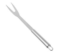 IDEANATEGRATE Fourchette à Viande Pointe pour Piquer Viandes et Pommes de Terre en Acier Inoxydable 2 Dents Couleur Argenté pour Barbecue et Camping
