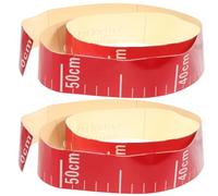 IDEANATEGRATE Jauge à Eau Autocollante en Aluminium Rouge, Facile à Lire, Étanche et Auto-adhésive, Lot de 2 Pièces pour Piscine et Mesure Précise du Niveau D'eau