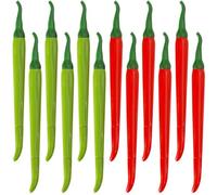 IDEANATEGRATE Lot de 12 Stylos Gel de Piment Rouge et Vert pour Élèves, Écriture Fluide, Design Ergonomique, pour Dessiner et Marquer des Notes Importantes