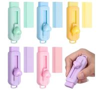 IDEANATEGRATE Lot de 5 Gommes Rétractables en Caoutchouc Design Coulissant, Plastique Solide, pour Fournitures Scolaires et Trousse D'élève