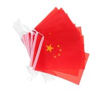 IDEANATEGRATE Mini Fanion Chinois en Polyester Rouge, Bannière Festive Facile à Combiner pour Décoration de Fête et Salon, Lot de 30 Set de Set de Pièces, 10 Mètres