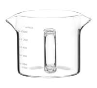 IDEANATEGRATE Pichet à Lait pour Café et Crème Design Élégant en Verre Transparent 150ml Double Bec pour Décoration de Table et Présent de Pendaison de Crémaillère