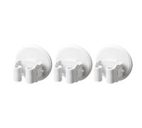 IDEANATEGRATE Support Mural Porte-Balai 3 Pièces en Abs Blanc Pinces Antidérapantes sans Perçage pour Salle de Bain et Balcon, Organisateur Pratique pour Balais et Serpillères
