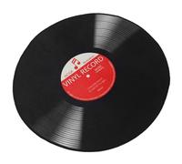 IDEANATEGRATE Tapis Rond Lavable en Polyester Antidérapant Motif Tourne-Disque Vintage pour Salon Cuisine Style Rétro Créatif