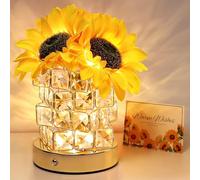Idee Cadeau Femme, Maman, Grand Mere - Lampe Fleur de Tournesol Artificiel | Coffret Cadeau avec Carte à Message, Cadeau Anniversaire, Fete Des Meres - Decoration Maison, Veilleuse Rechargeable