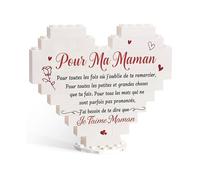 Idee Cadeau Fete des Meres Cadeau pour Maman Plaque Cœur Cadeaux Anniversaire Maman Cadeaux Fete des Meres Ma Mama FLEUR STABILISEE