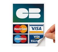IDÉE PRO MOBILITÉ Autocollant CB Visa Mastercard Maestro - Vinyle - Lot de 1