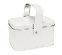 Ideen mit Herz Boîte en métal avec couvercle et anse - Design rétro - Vintage - 10,7 cm x 8,1 cm x 6,2 cm - Crème - Convient à un usage alimentaire