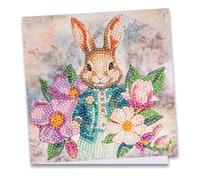 Ideen mit Herz Carte de vœux, 16 x 16 cm, 370 g/m², avec enveloppe et outils, motif de lapin avec fleurs