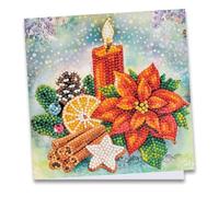 Ideen mit Herz - Carte de vœux - 16 x 16 cm - 370 g/m² - Idéale pour la peinture diamant Avec enveloppe et motifs de bougie et poinsettia