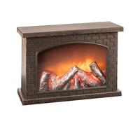 Ideen mit Herz Cheminée LED - Cheminée décorative à piles - Sans chauffage - Effet feu / flamme réaliste - 28 x 11,8 x 19,8 cm - Avec fonction minuterie