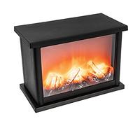 Ideen mit Herz Cheminée LED,Cheminée décorative,Électrique,Fonctionne sur piles,Sans chauffage,Effet feu réaliste,25.5x13.5x18 cm,Avec fonction minuterie (6 heures de marche,18 heures d'arrêt