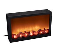 Ideen mit Herz Cheminée LED décorative - Électrique - Sans chauffage - Effet feu réel - 41 x 10 x 25 cm - Fonction minuterie (6 h allumées, 18 h éteintes)