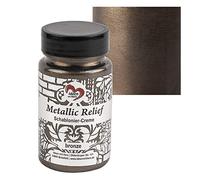 Ideen mit Herz Crème Métallique en Relief | Pâte à Texture Fine | Peinture pour Pochoir | 90 ml | à Base d'Eau (Bronze)