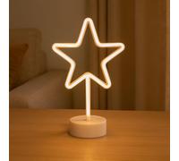 Ideen mit Herz Étoile LED à poser | Blanc | Décoration d'hiver | Éclairage de fenêtre | Avec minuterie | 10 cm x 10 cm, 30,5 cm de haut