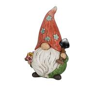 Ideen mit Herz Figurine décorative lutin avec pelle | Jardin | Nain de jardin pour l'extérieur | 21 cm de haut | 13 cm de large