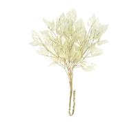 Ideen mit Herz Lot de 10 branches décoratives avec feuilles en acrylique transparent - 18 cm de long (feuilles vert clair, fil doré)