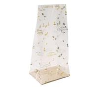 Ideen mit Herz Lot de 30 sachets à fond bloc | Impression en film doré | Emballage cadeau élégant | Sac à biscuits | Qualité alimentaire | 12 cm x 8 cm, 25 cm | 30 pièces (avec meilleurs vœux)