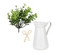 Ideen mit Herz Pichet décoratif, avec motif floral, en plastique, blanc, 12,6 x 10,5 x 7,2 cm