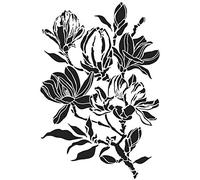 Ideen mit Herz Pochoir en plastique laser DIN A4 | Idéal pour la décoration textile, la décoration murale, les fenêtres, le papier, le scrapbooking, les enfants (magnolia)