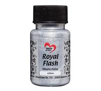 Ideen mit Herz Royal Flash | peinture métallique acrylique | brillance métallique, avec de fines particules de paillettes | séchage rapide | à base d'eau | 50 ml (argent)