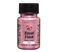 ideen mit herz Royal Flash | peinture métallique acrylique | brillance métallique, avec de fines particules de paillettes | séchage rapide | à base d'eau | 50 ml (rosé)