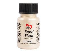 ideen mit herz Royal Flash | peinture métallique acrylique | brillance métallique, avec de fines particules de paillettes | séchage rapide | à base d'eau | 50 ml (blanc cassé)