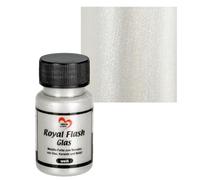 Ideen mit Herz Royal Flash Peinture pour verre, métallisée, avec particules de paillettes les plus fines, 50 ml (blanc)